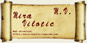 Mira Vilotić vizit kartica